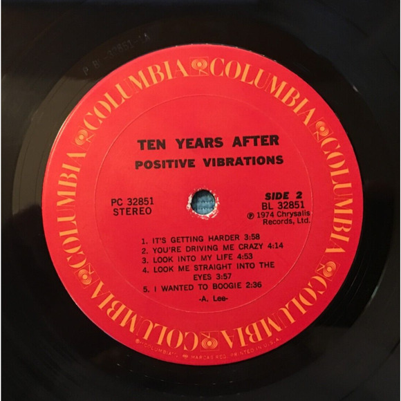 Ten Years After - Positive Vibrations LP 1974 PC 32851 Columbia 12" Vinyl Record - Picture 7 of 7